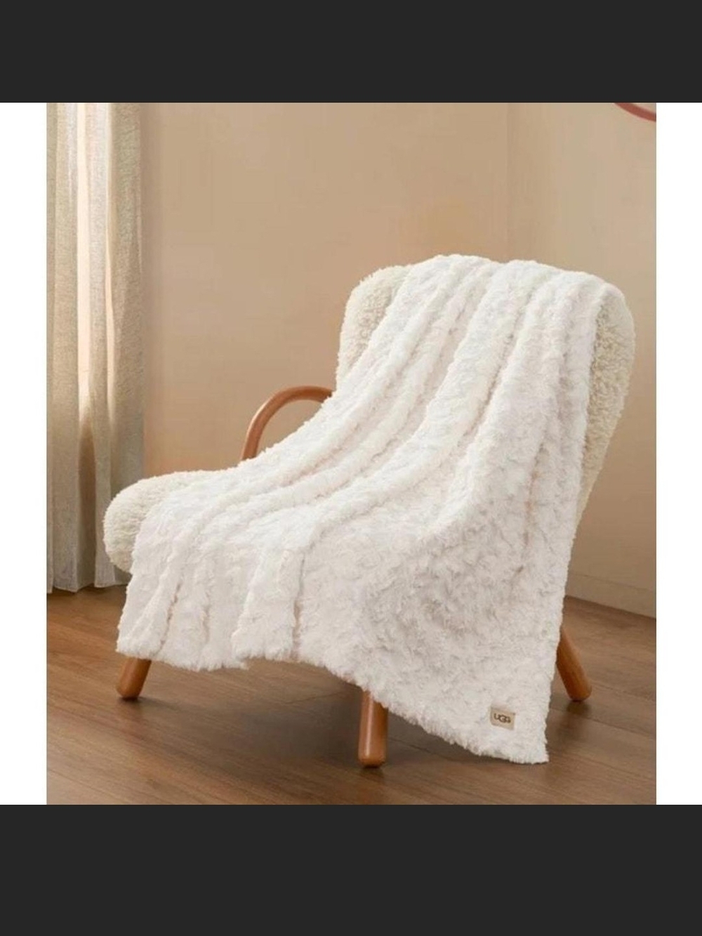 UGG Cream Luxe Faux-Sheepskin Throw Blanket